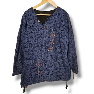 Handmade Reversible Multicolored Embroidered Jacket - Size Large